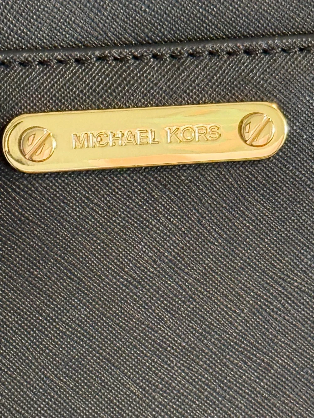 Michael Kors Black Large Structured Tote Bag w/ Gold Hardware